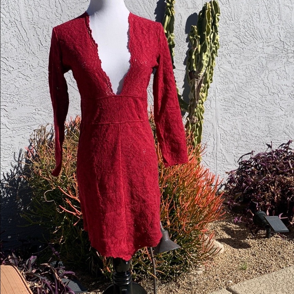 Free people intimates RED chemise, Sz S